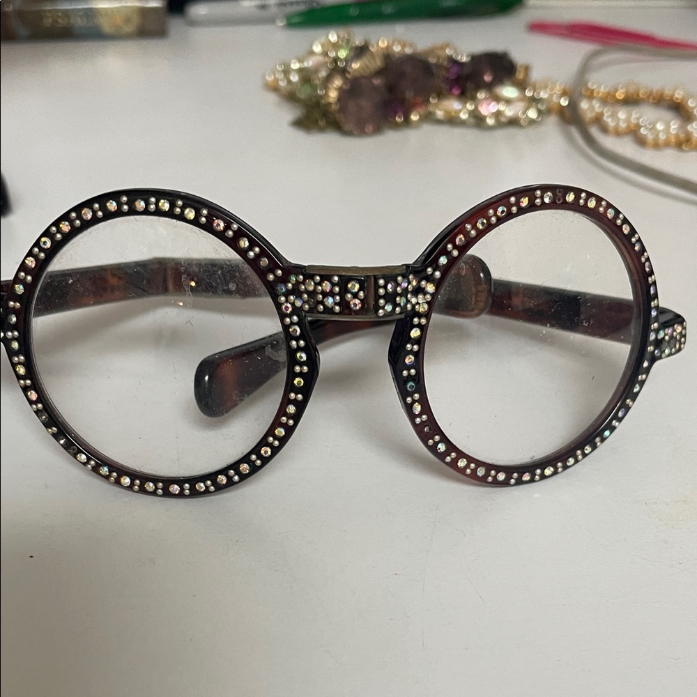 Source Unknown Tortoise Shell Embellished Glasses - image 1